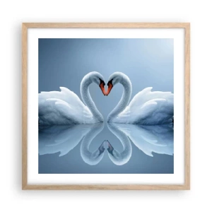 Poster în ramă de stejar deschis - Timp pentru dragoste - 50x50 cm