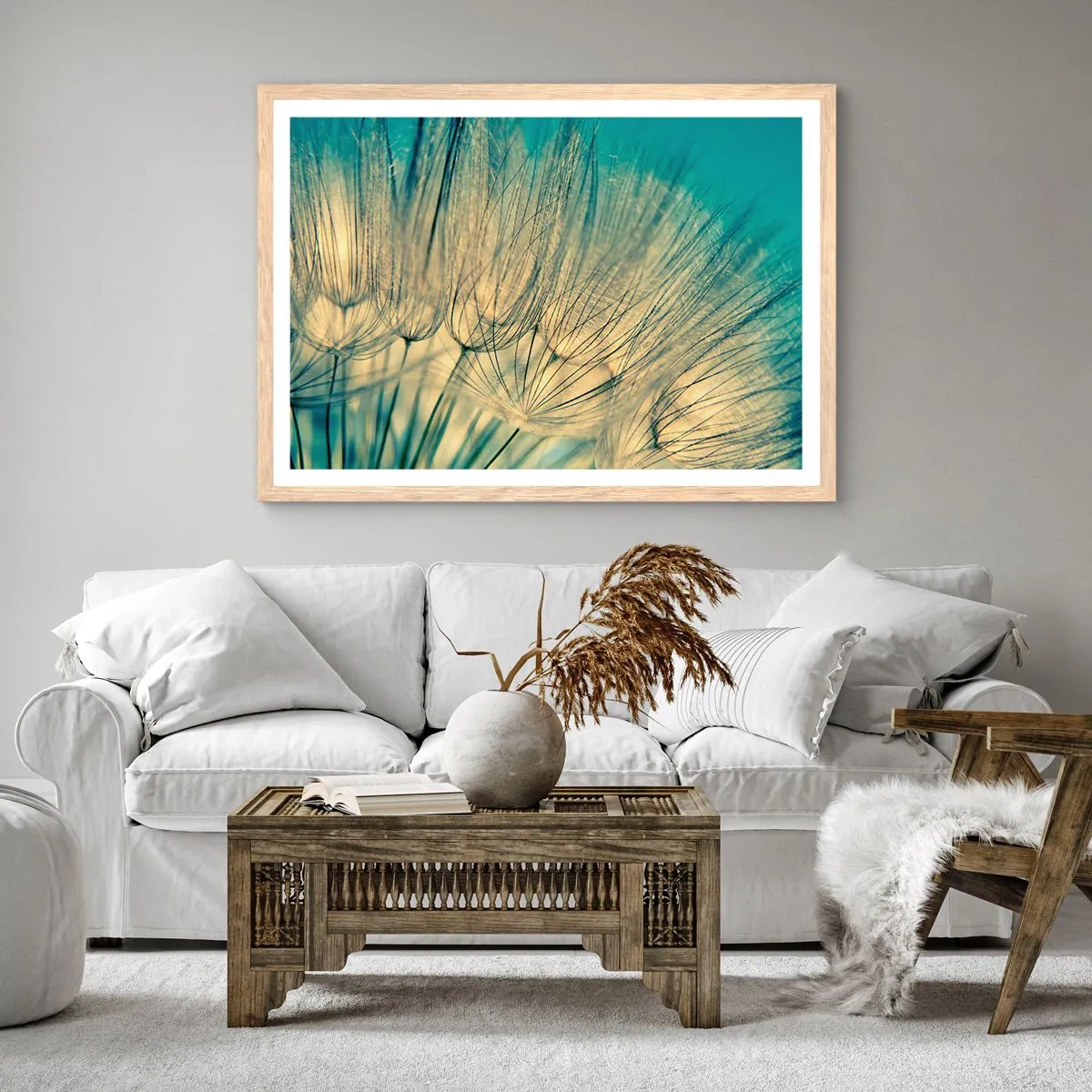 Poster în ramă de stejar deschis - Așteptând vântul - 50x40 cm