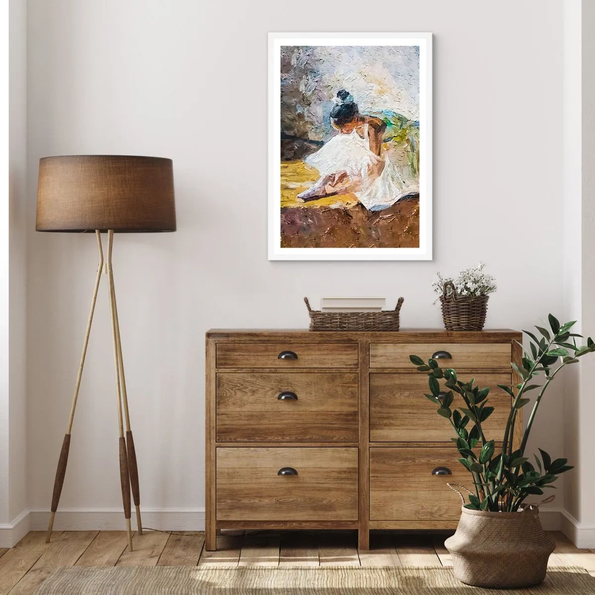 Poster în ramă albă - Dintr-un tablou de Degas - 70x100 cm