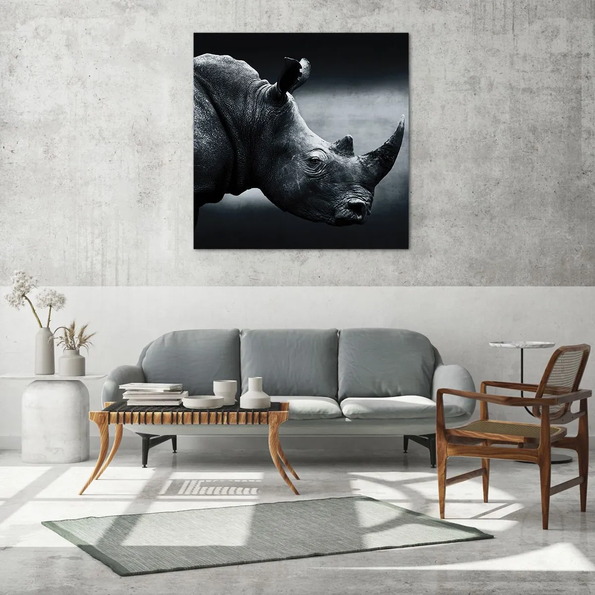 Tablou pe sticlă - Profil drept - 70x70 cm