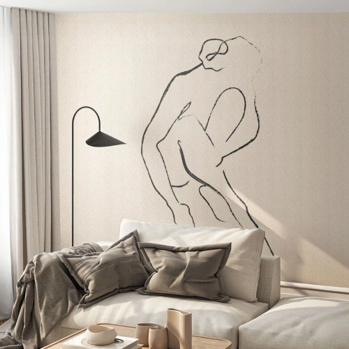 Tapet Autoadeziv Deluxe Sticker - Schiță intimă - Minimalism, act, Femeie - 500x350 cm