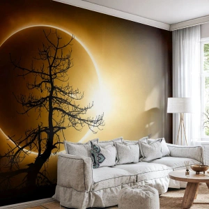 Tapet Premium Sand - Eclipsă totală - Eclipsă, Copac, Peisaj - 100x70 cm