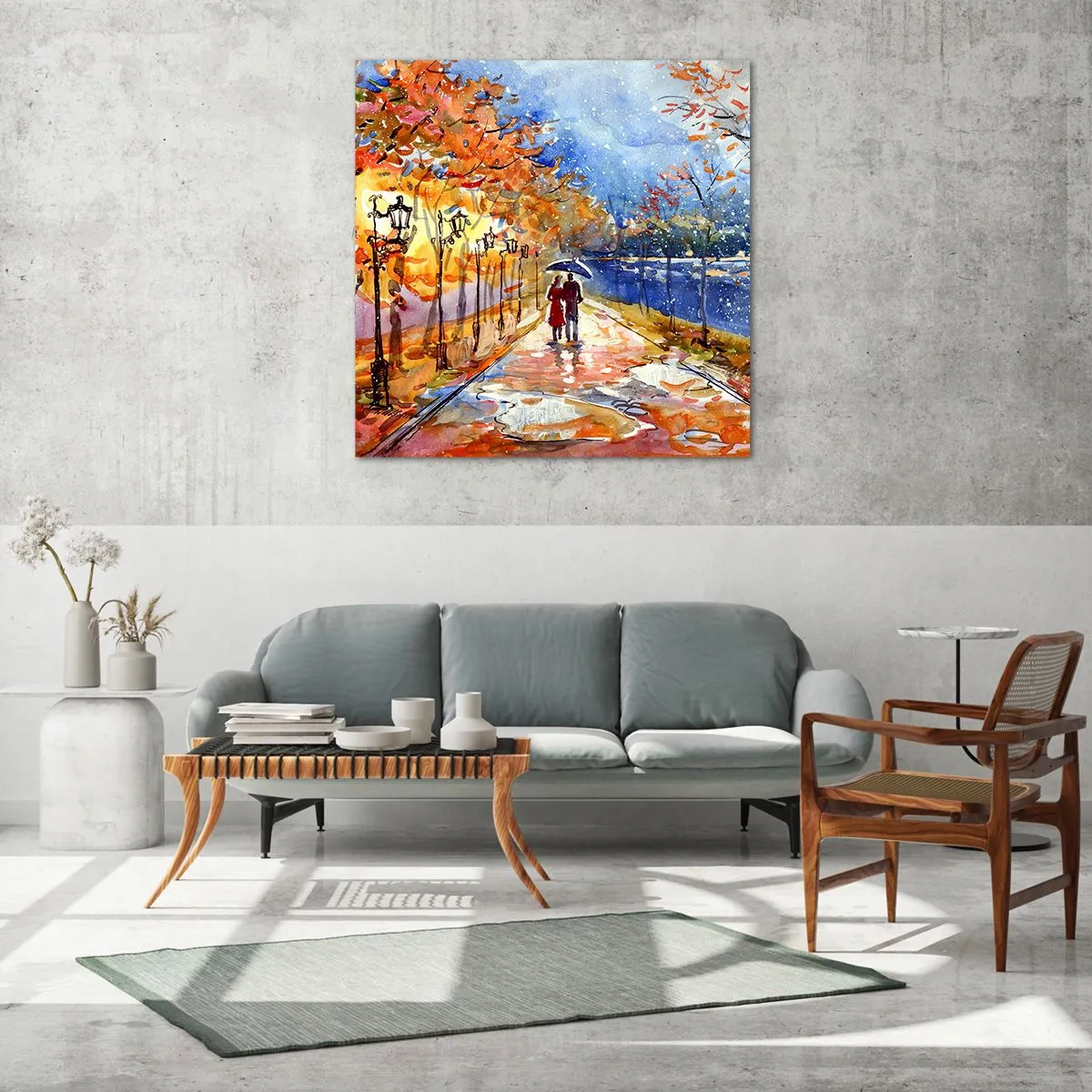 Tablou pe sticlă - Împreună până la limita de timp - 40x40 cm