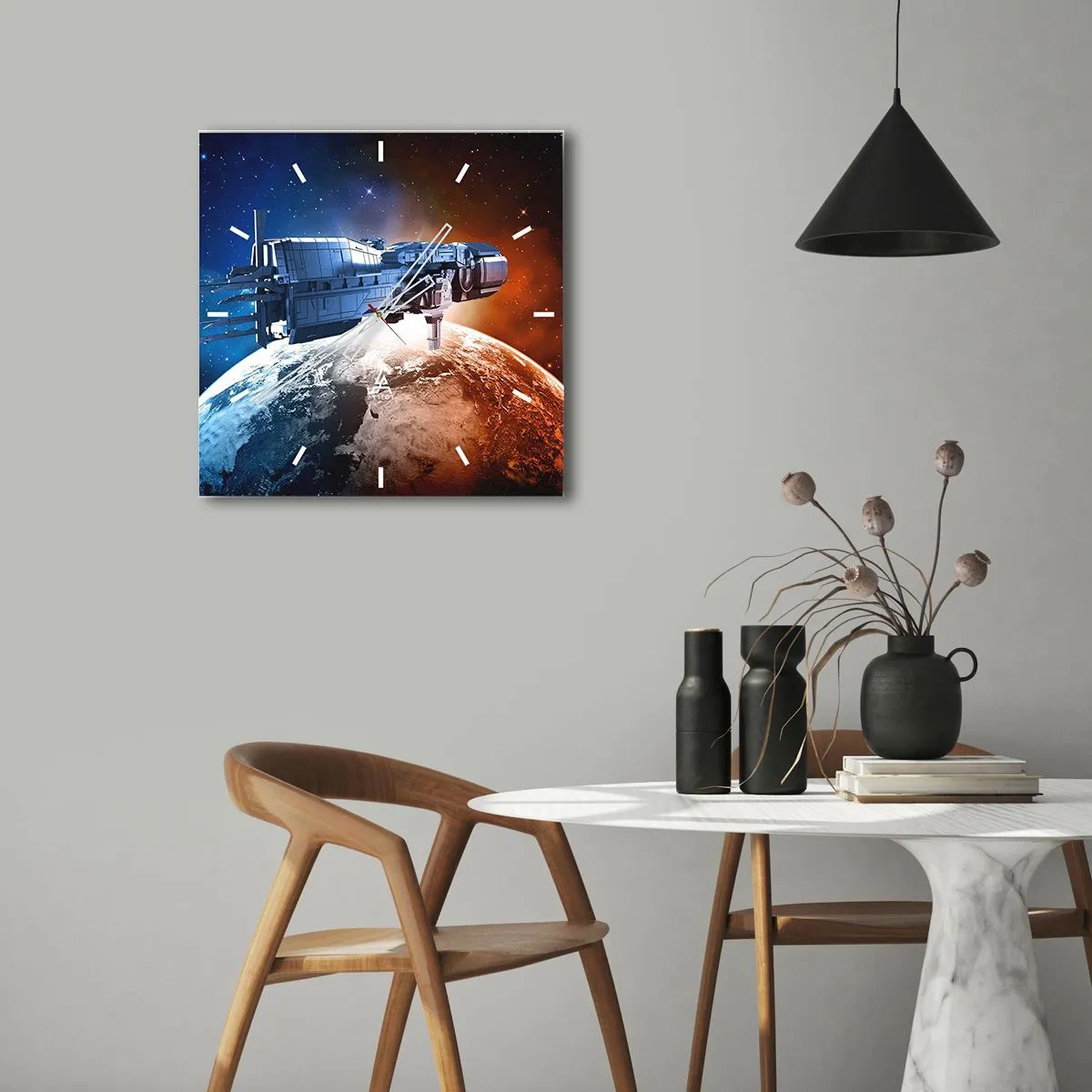 Ceas de perete - Ceas pe sticlă - Observator atent - 40x40 cm