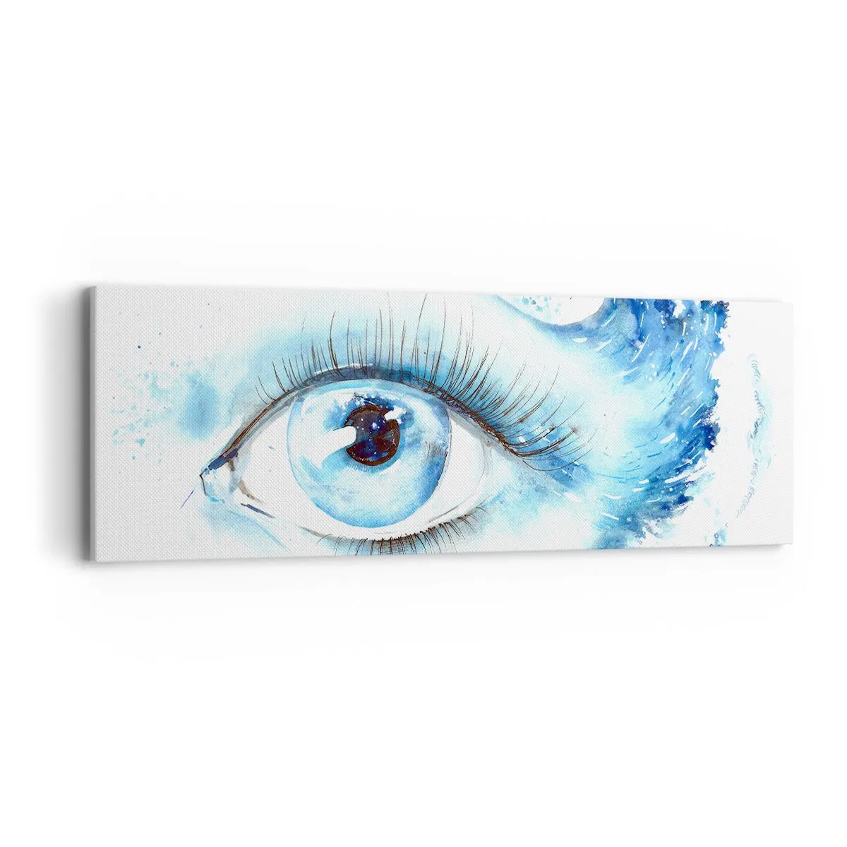 Tablou pe pânză - Scufundă-te în albastrul privirii - 90x30 cm