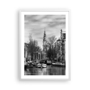 Poster în ramă albă - Amsterdam vibes - 50x70 cm