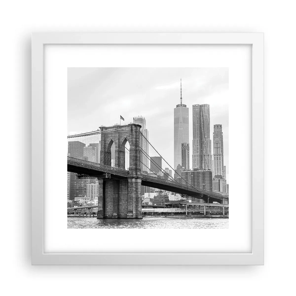 Poster în ramă albă - New York vibes - 30x30 cm