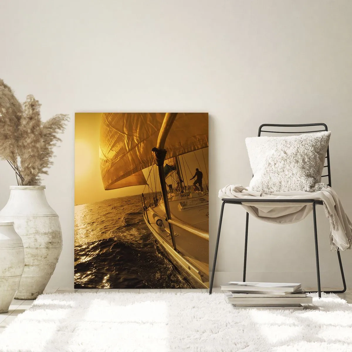 Tablou pe sticlă - O seară aurie după o zi multicoloră - 50x70 cm