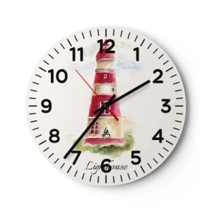 Ceas de perete - Ceas pe sticlă - Întotdeauna vreme bună - 40x40 cm