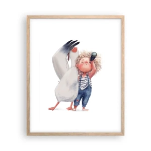 Poster în ramă de stejar deschis - Un plan pentru o călătorie minunată - 40x50 cm