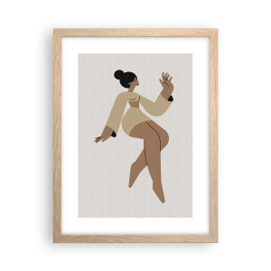 Poster în ramă de stejar deschis - Forma harului - 30x40 cm