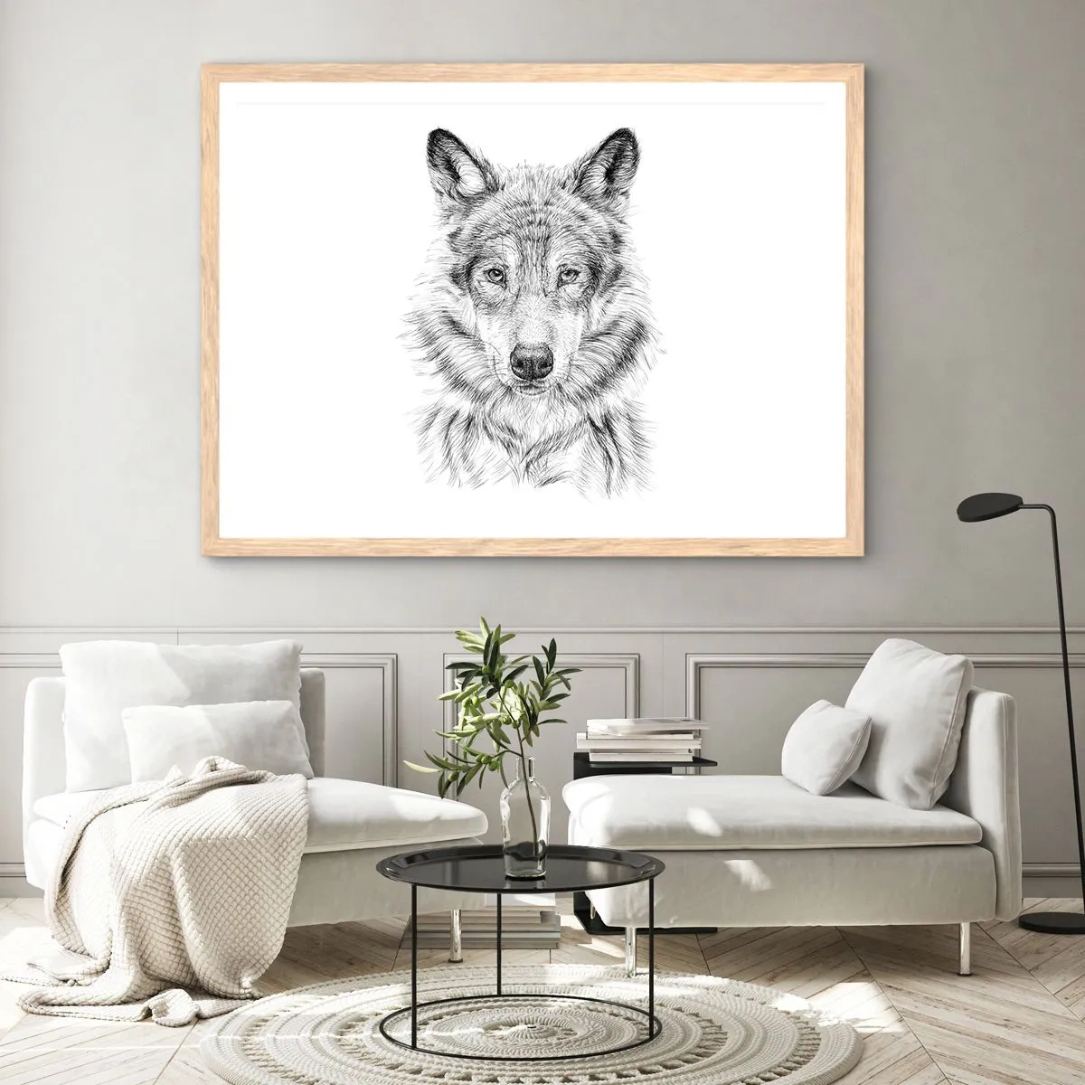 Poster în ramă de stejar deschis - Un lider înnăscut - 50x40 cm