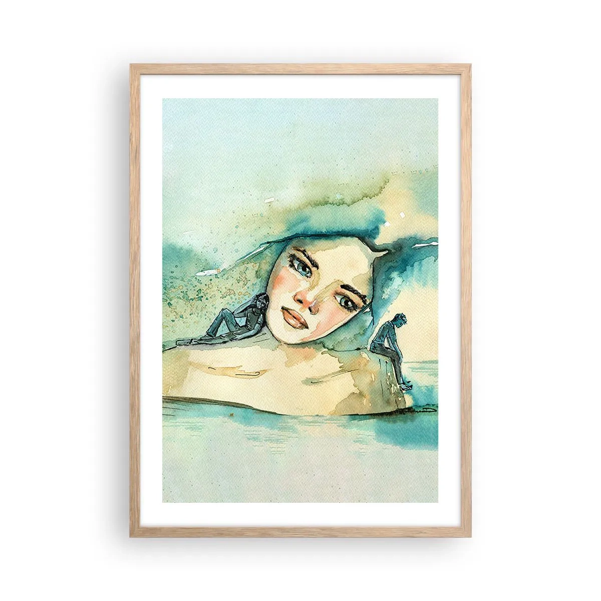 Poster în ramă de stejar deschis - Am I blue? - 50x70 cm