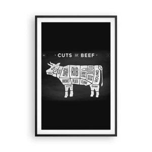 Poster în ramă neagră - Abecedar de măcelar - 61x91 cm