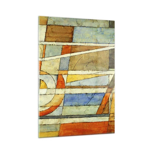 Tablou pe sticlă - Cubismul în construcție - 50x70 cm