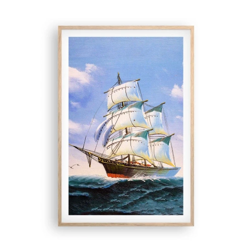 Poster în ramă de stejar deschis - Cu mândrie în vânt - 61x91 cm