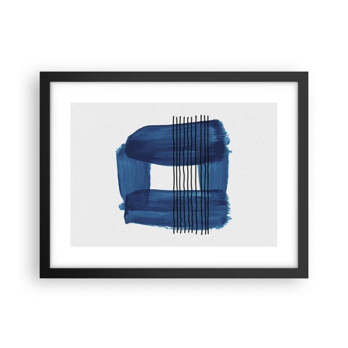 Poster în ramă neagră - Compoziție albastru-negru - 40x30 cm