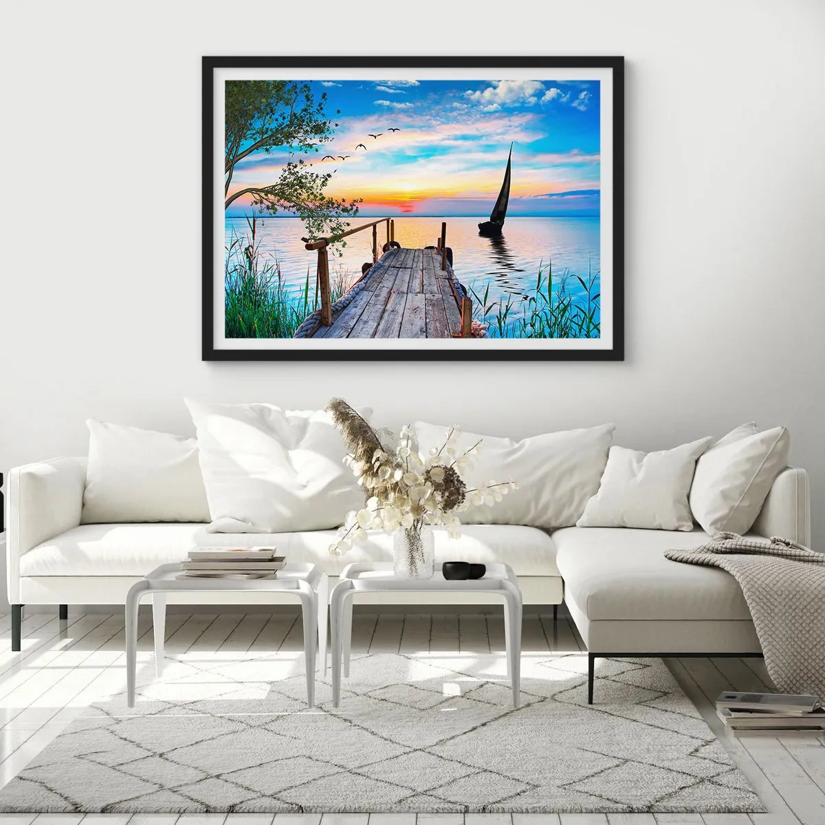 Poster în ramă neagră - Bună seara - 70x50 cm
