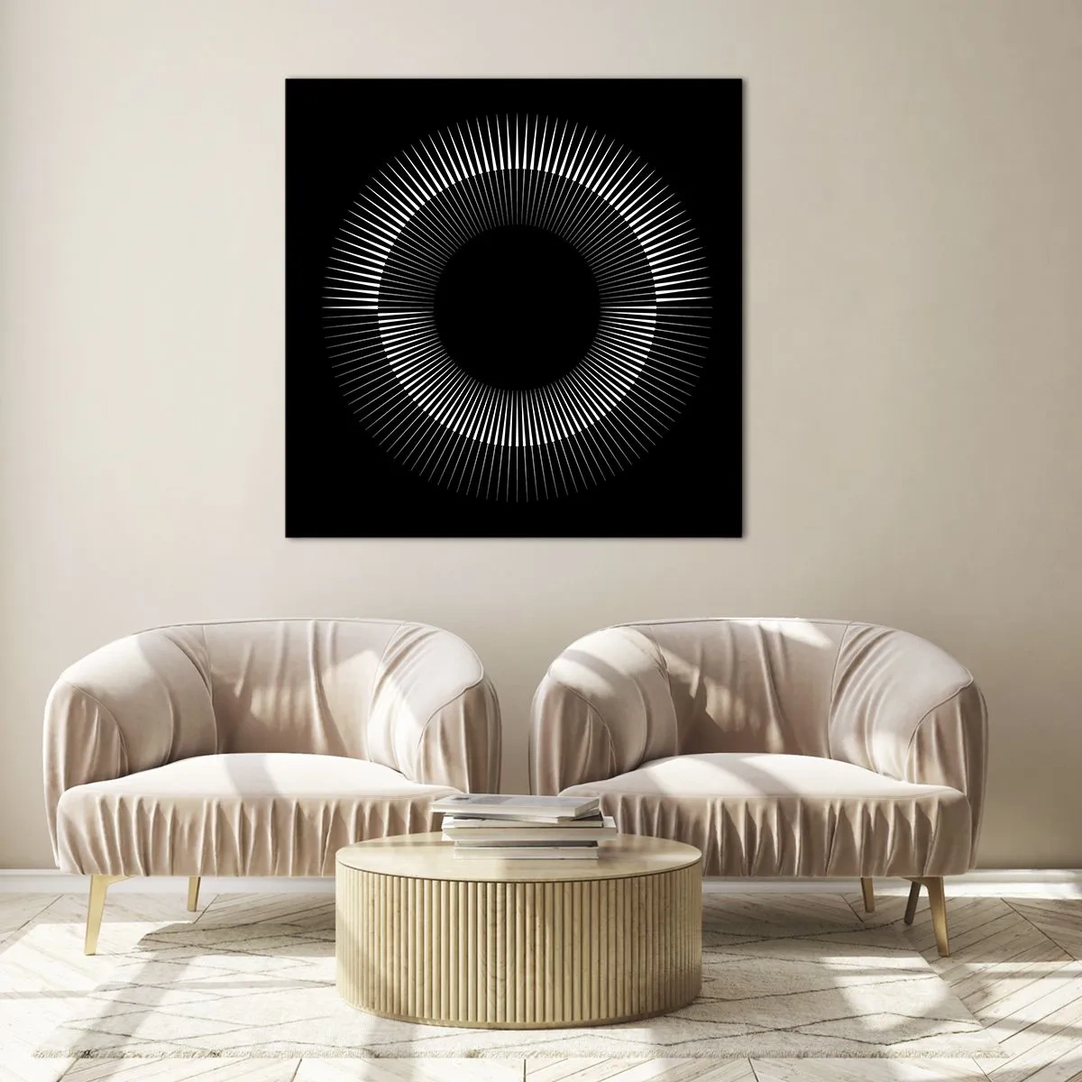 Tablou pe sticlă - Soarele Negru - 30x30 cm