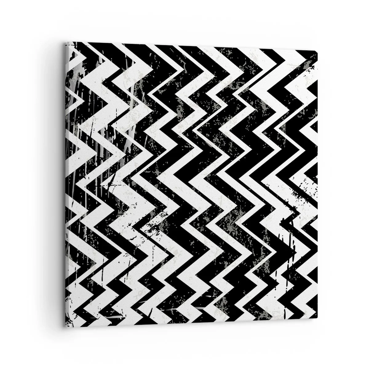 Tablou pe pânză - Zig-alb, zag-negru - 50x50 cm