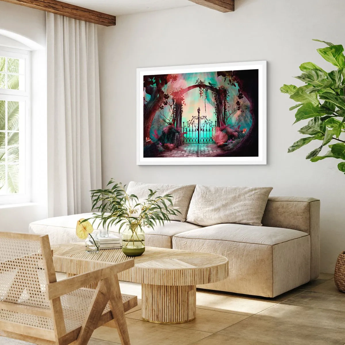 Poster în ramă albă - Grădina secretă - 100x70 cm
