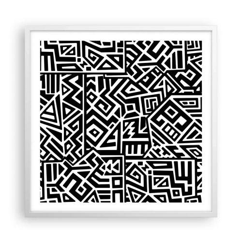 Poster în ramă albă - Compoziție precolumbiană - 60x60 cm
