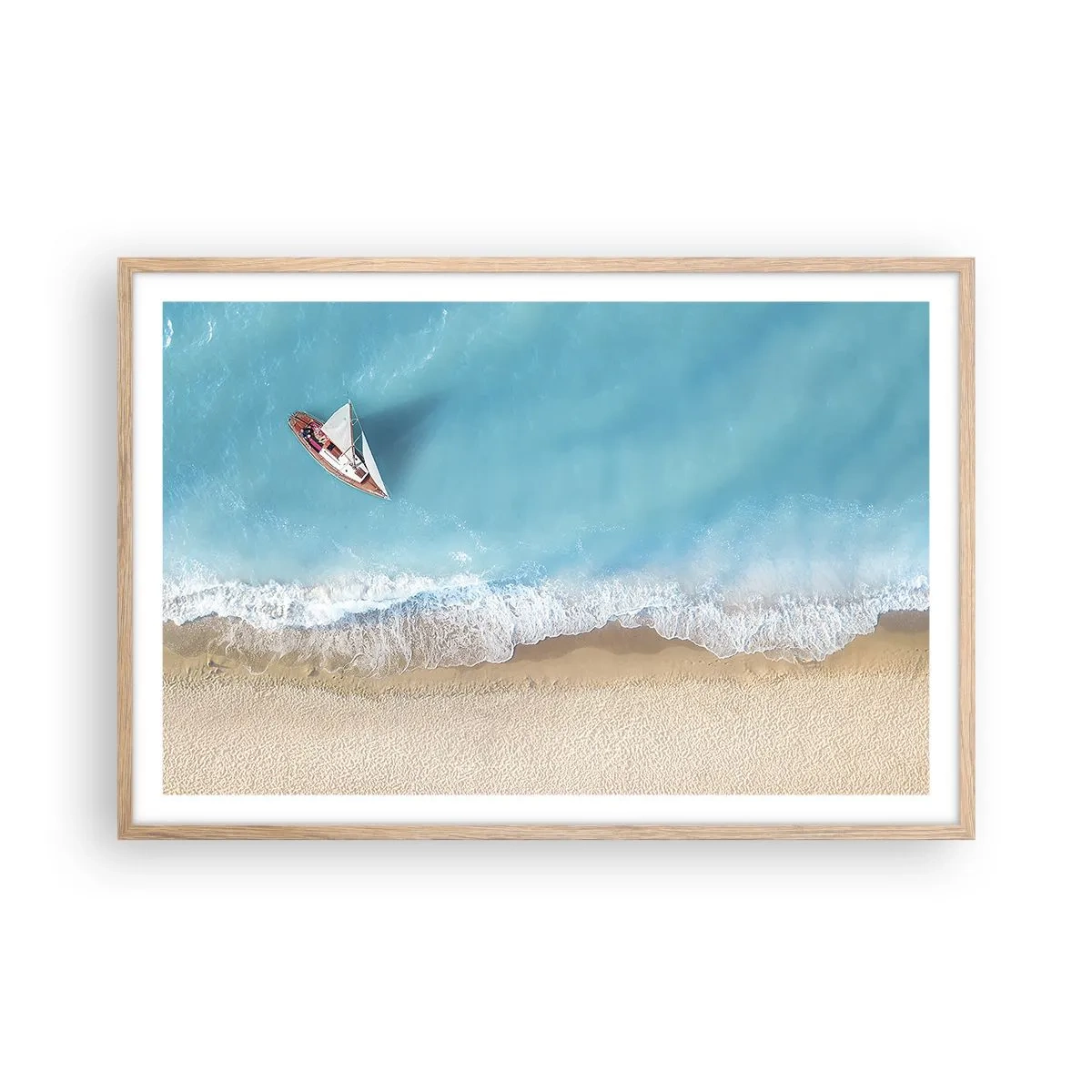Poster în ramă de stejar deschis - La frontieră dintre albastru și auriu - 91x61 cm