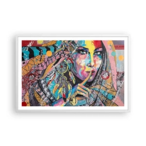 Poster în ramă albă - Taci până când înțelegi - 91x61 cm