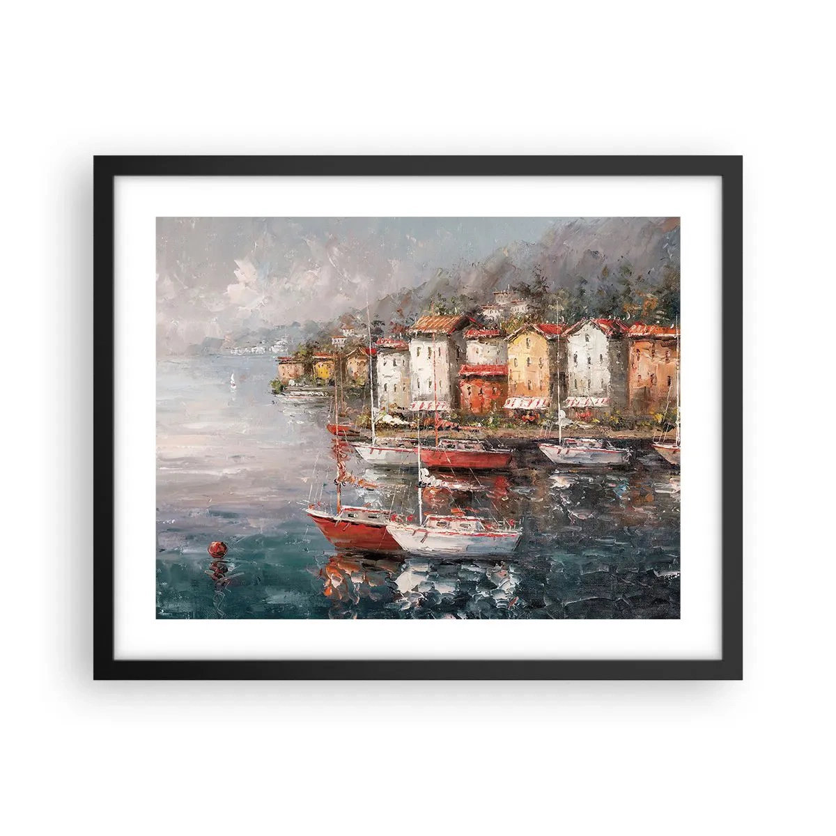 Poster în ramă neagră - Portul romantic - 50x40 cm