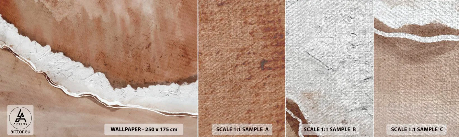 Mostră tapet Premium Canvas - În culorile pământului - Margine, Nisip, plajă - 100x30 cm