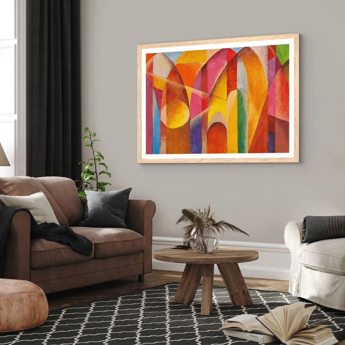 Poster în ramă de stejar deschis - Catedrala Soarelui - 70x50 cm