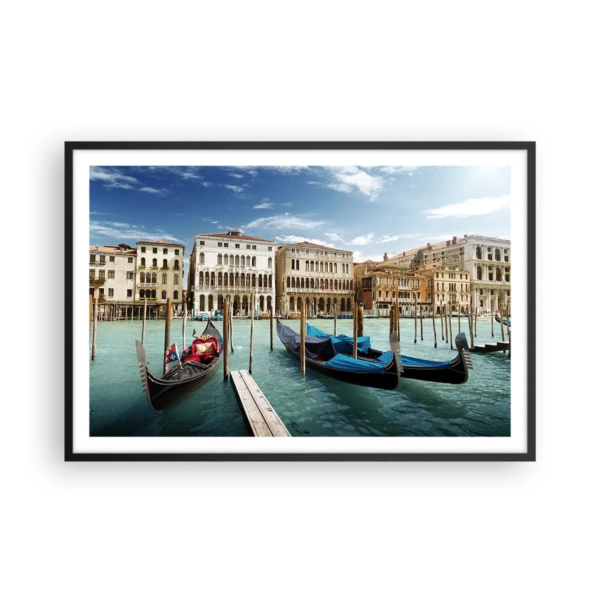Poster în ramă neagră - Palate în albastru - 91x61 cm
