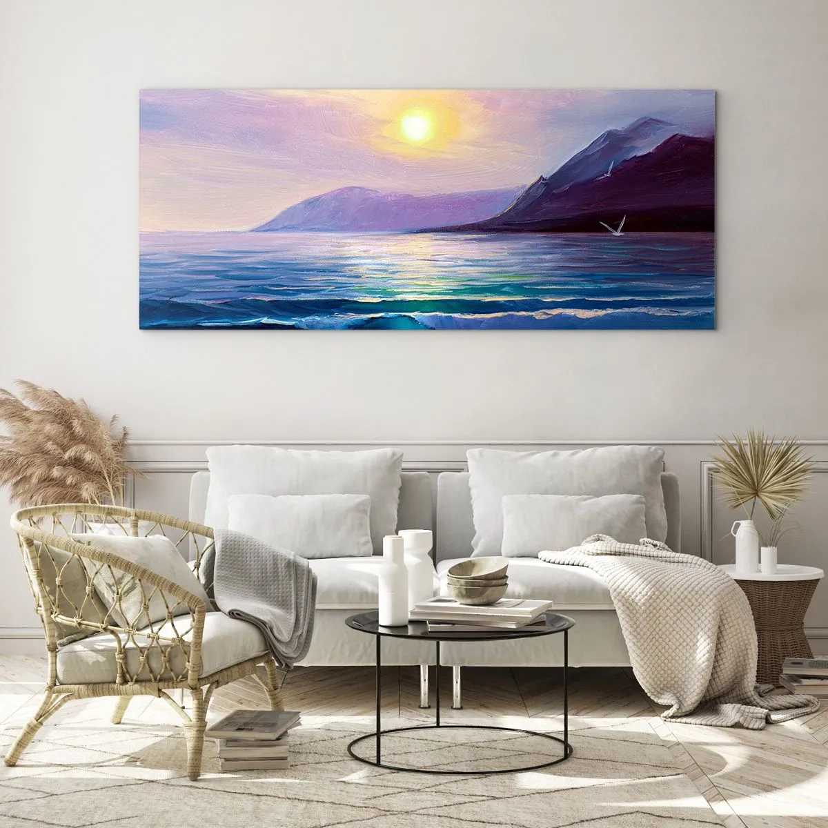 Tablou pe sticlă - Cristale de apă și aer - 120x50 cm