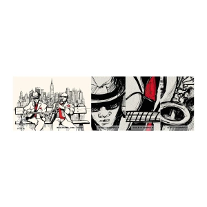 Mostră tapet Premium Sand - Improvizație la New York - Muzică, Jazz, New York - 100x30 cm