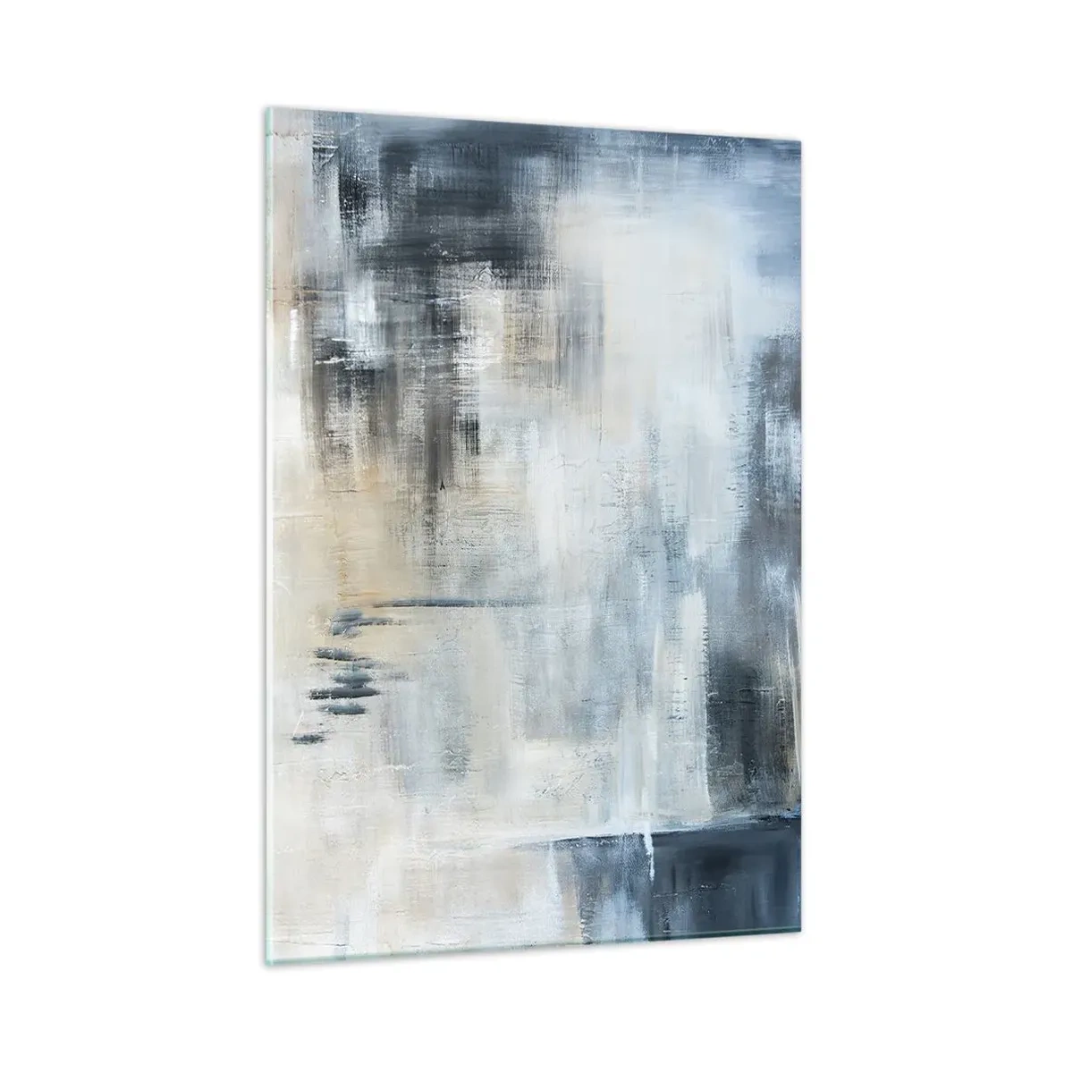 Tablou pe sticlă - În spatele unui voal albastru - 50x70 cm