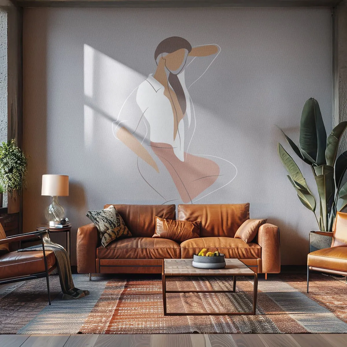 Tapet Premium Canvas - Schiță de farmec - Femeie, Grafică, Model - 400x280 cm