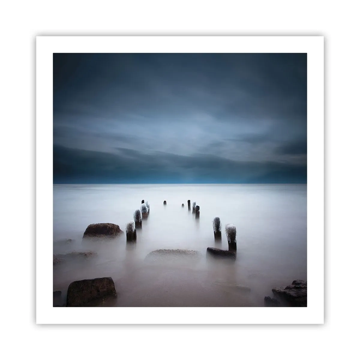 Poster - Un lac în ceața calmă - 60x60 cm