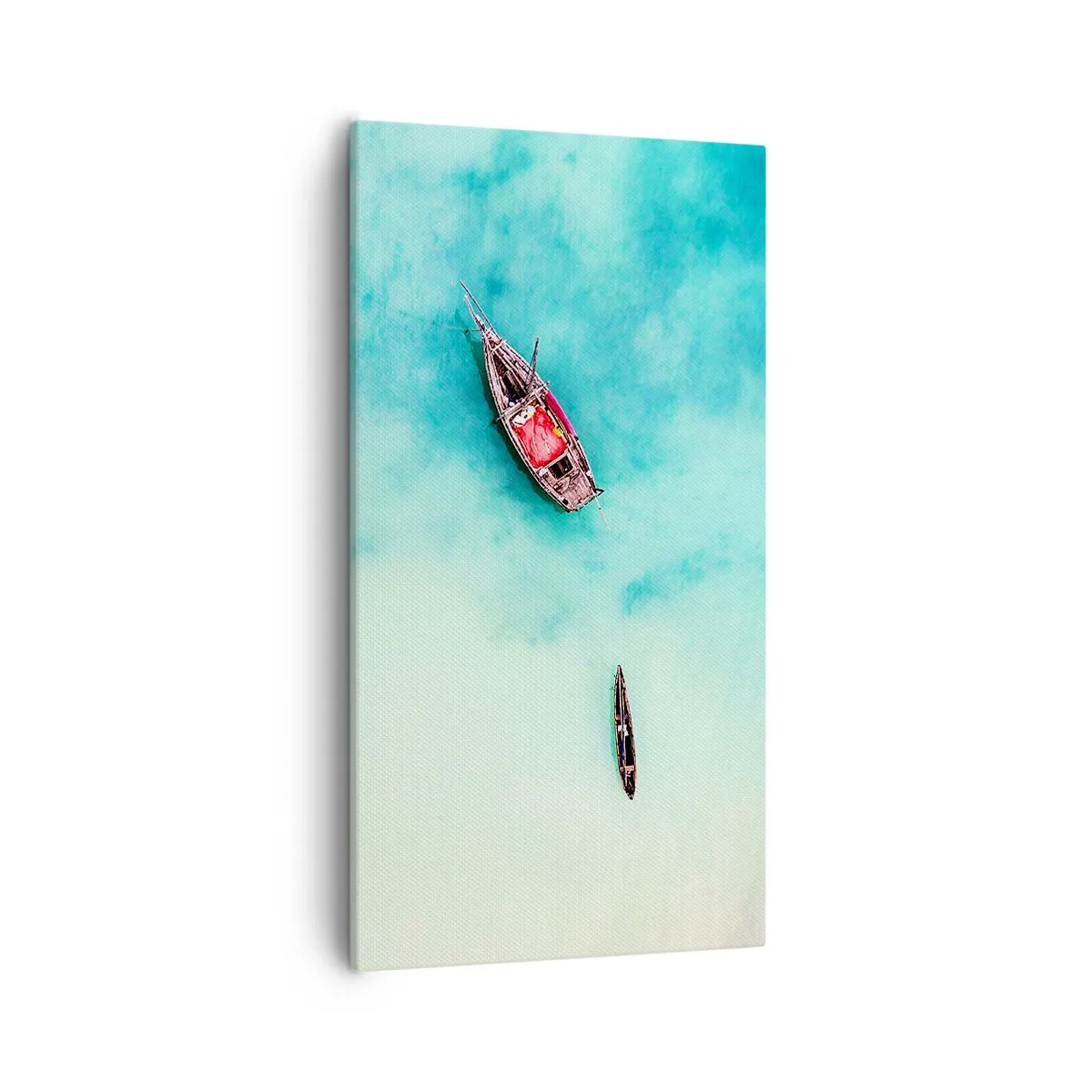 Tablou pe pânză - Pe plajele din Zanzibar, când apele în exces... - 55x100 cm