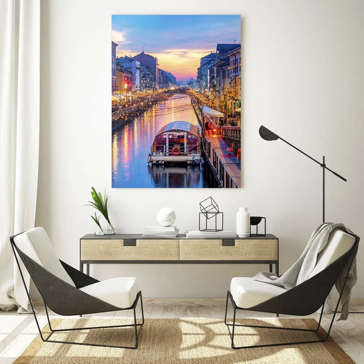 Tablou pe sticlă - O seară de lumină și distracție - 50x70 cm