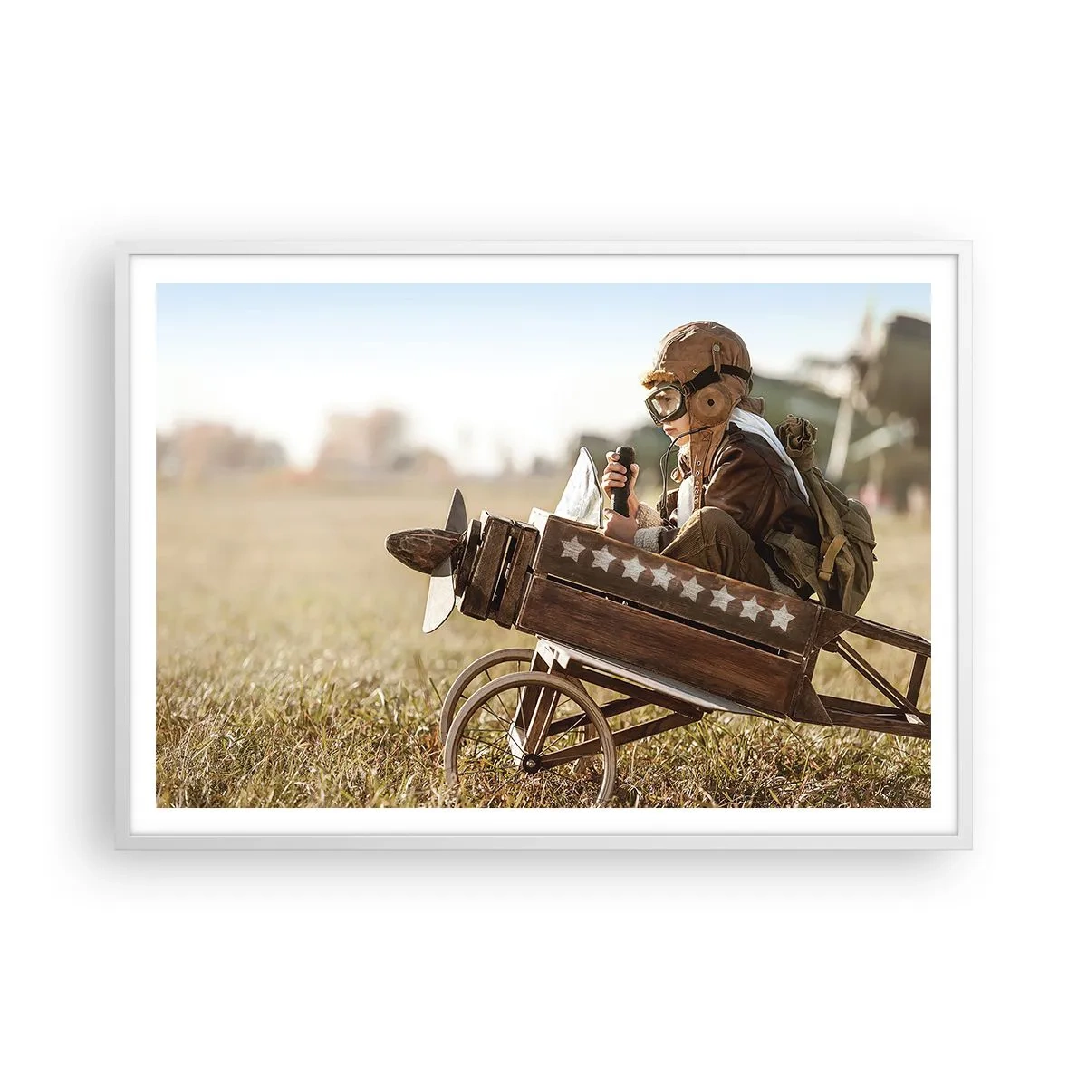 Poster în ramă albă - Porniți spre vis - 100x70 cm