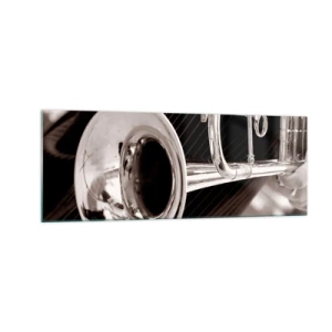 Tablou pe sticlă - O călătorie muzicală în anii `30 - 140x50 cm