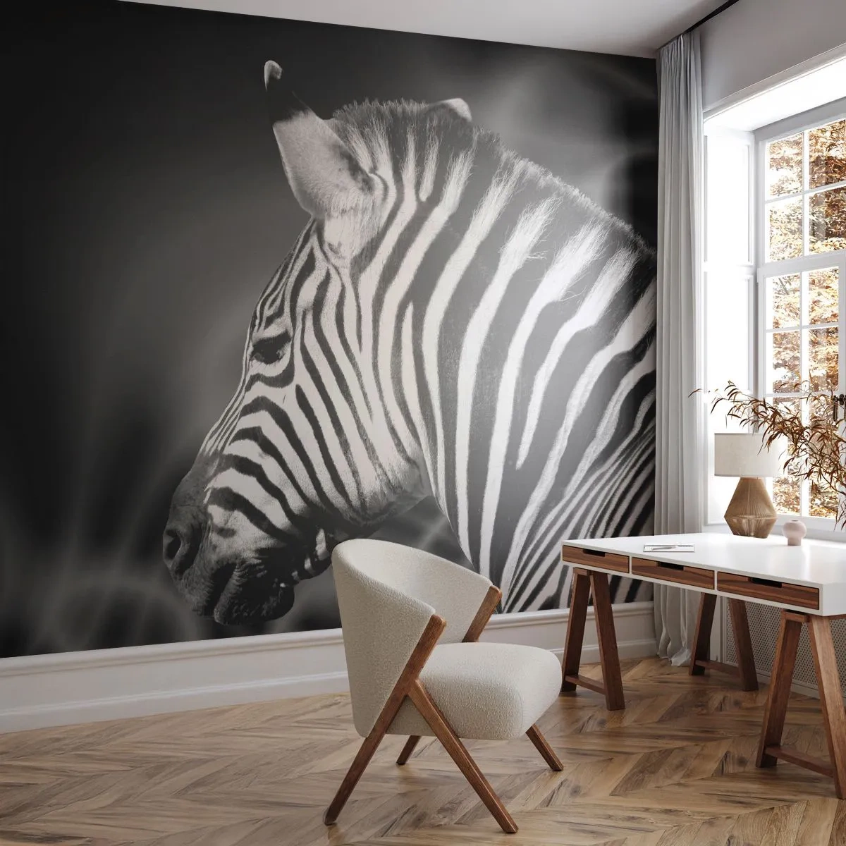 Tapet Premium Canvas - Albul e alb și negrul e negru - Coaste, alb-negru, Animale - 250x175 cm
