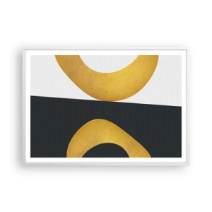 Poster în ramă albă - În primul rând: aurul - 100x70 cm