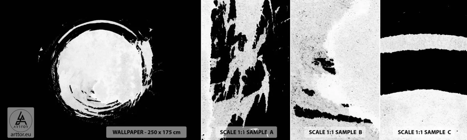 Mostră de Tapet Standard Eco - O ieșire bună - roată, Planetă, Luna - 100x30 cm