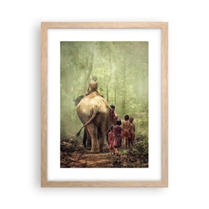 Poster în ramă de stejar deschis - Noua Carte a Junglei - 30x40 cm