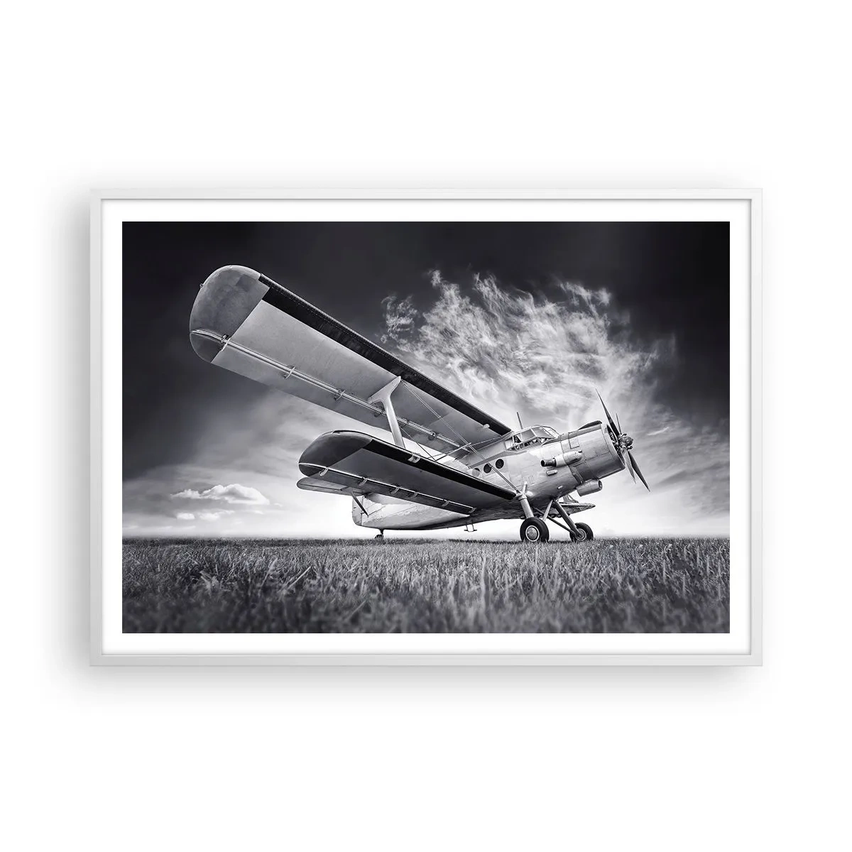 Poster în ramă albă - Rătăcitorul înaripat - 100x70 cm