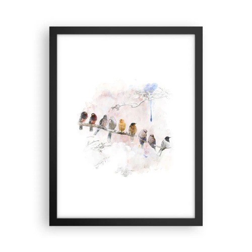Poster în ramă neagră - Întâlnire înaripată - 30x40 cm