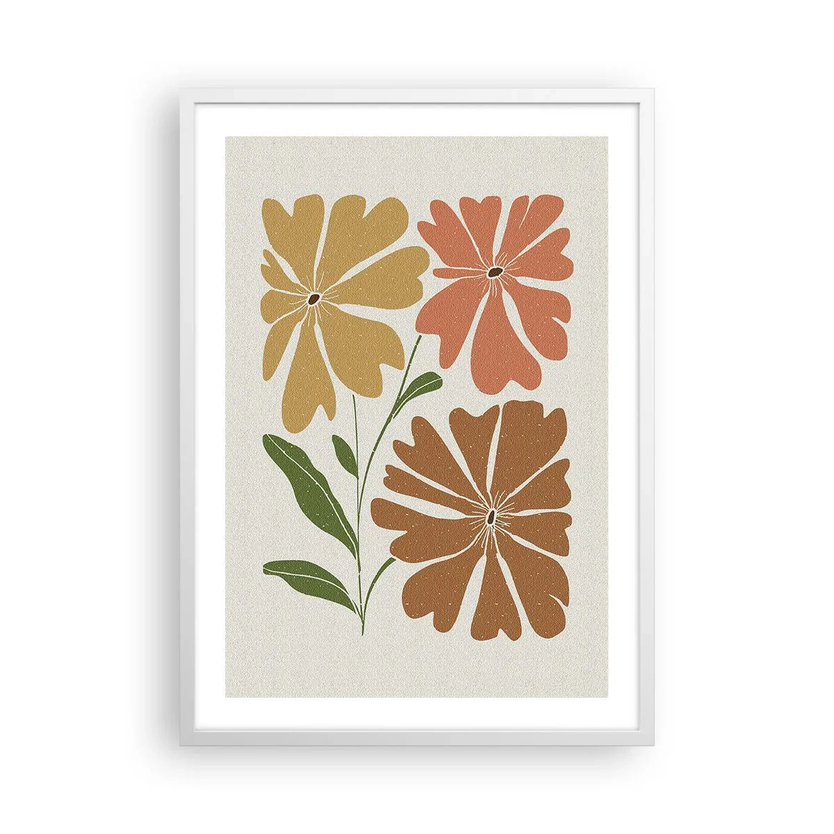 Poster în ramă albă - Natură și geometrie - 50x70 cm