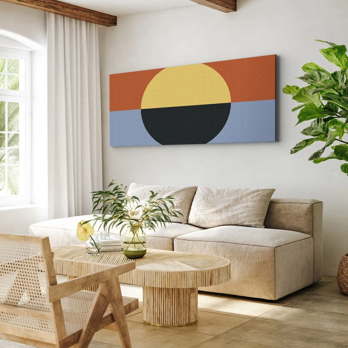 Tablou pe pânză - O compoziție de căldură și răcoare - 140x50 cm