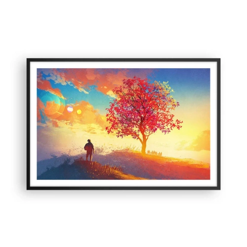 Poster în ramă neagră - Pelerin la destinație - 91x61 cm